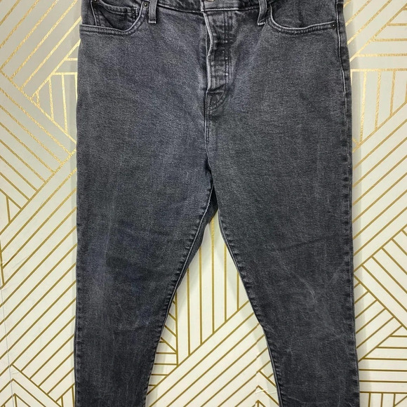 LEVIS Wedgie Skinny Jeans in‎ Black Gray Denim High Rise Size US 32 - Picture 5 of 12